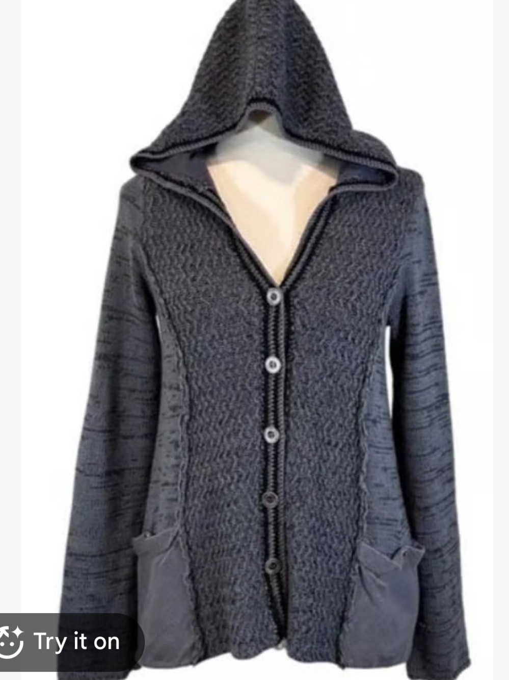 Free People womans Hoodie Button-Front cardigan Sweater size M